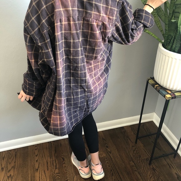 FLASHSALE-Eddie Bauer bleach dyed oversize flannel - Picture 4 of 4